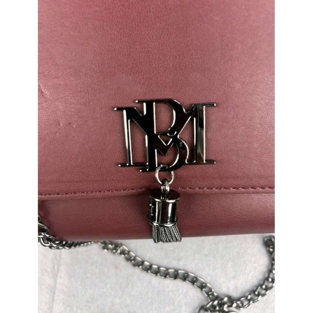 Badgley Mischka Crossbody Bag Chained Strap Burgundy Tassel Evening Purse NWT - Picture 2 of 5